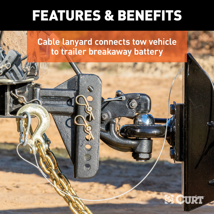 CURT Soft-Trac 1 Trailer Breakaway Switch Kit System with Battery Model 52041