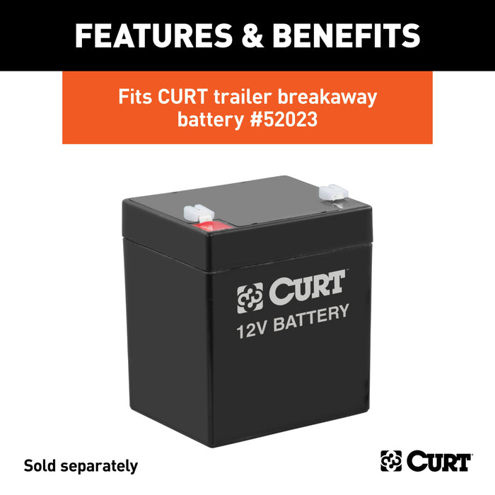 CURT 5-7/8-Inch x 5-3/8-Inch x 3-1/2-Inch Lockable Trailer Breakaway Battery Case Model 52090