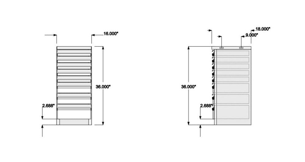 CTech Palfinger Service Body Drawer Unit 16w x 36h x 18d 522205