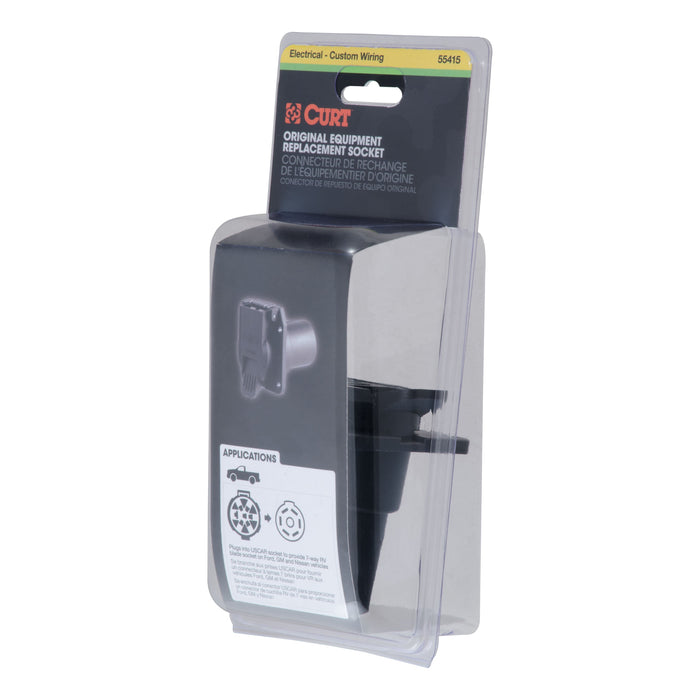 CURT Replacement 7-Way RV Blade Connector, Factory Tow Package and USCAR Socket Required Model 55415