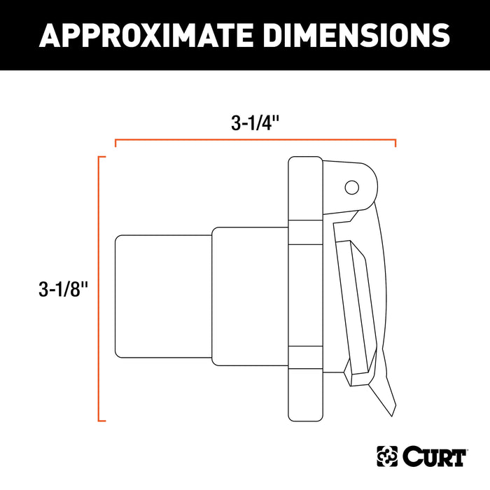 CURT Heavy-Duty Replacement Vehicle-Side RV Blade 7-Pin Connector, Factory Tow Package and USCAR Socket Required Model 55416