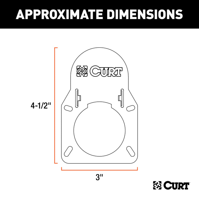 CURT Truck Bed 7-Way Opening Cover Plate, Compatible with Chevrolet, GMC Model 55417