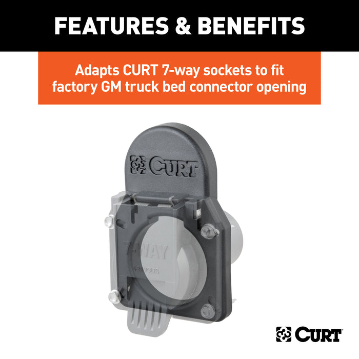 CURT Truck Bed 7-Way Opening Cover Plate, Compatible with Chevrolet, GMC Model 55417