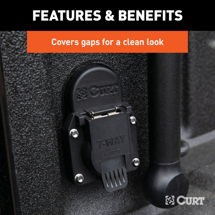 CURT Truck Bed 7-Way Opening Cover Plate, Compatible with Chevrolet, GMC Model 55417