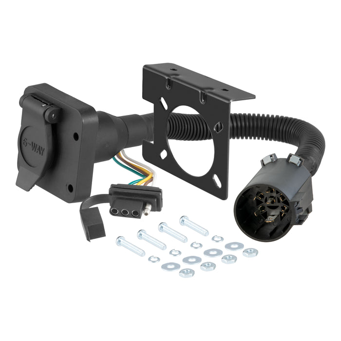 CURT Dual-Output Vehicle-Side 6-Pin, 4-Pin Connectors, Factory Tow Package and USCAR Socket Required Model 55664