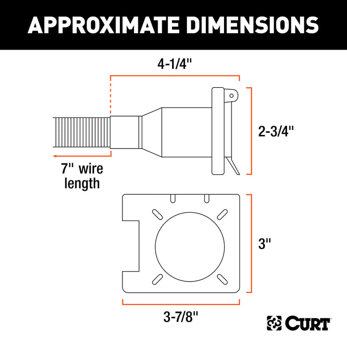 CURT Dual-Output Vehicle-Side 6-Pin, 4-Pin Connectors, Factory Tow Package and USCAR Socket Required Model 55664