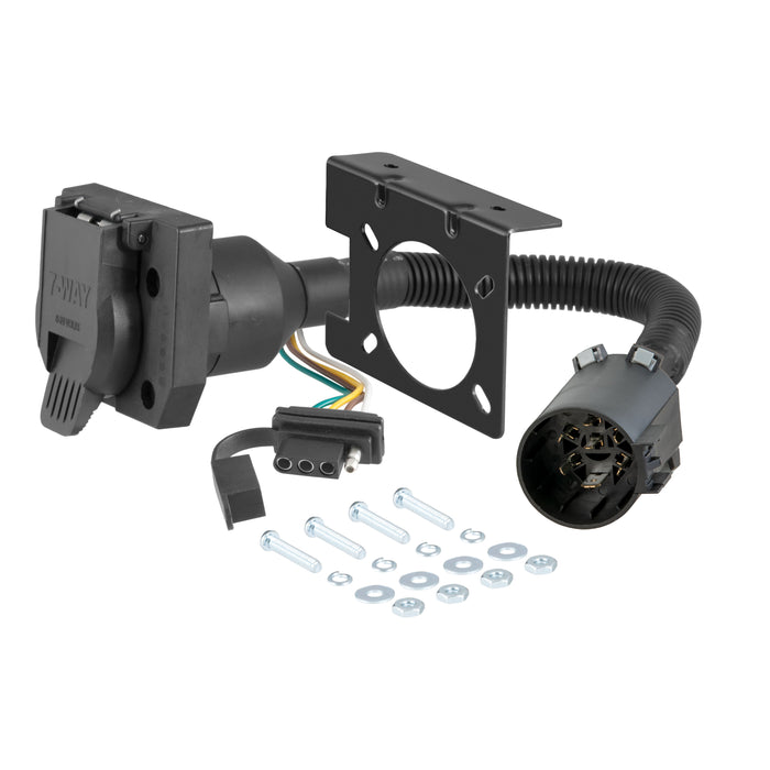 CURT Dual-Output Vehicle-Side 7-Pin, 4-Pin Connectors, Factory Tow Package and USCAR Socket Required Model 55774