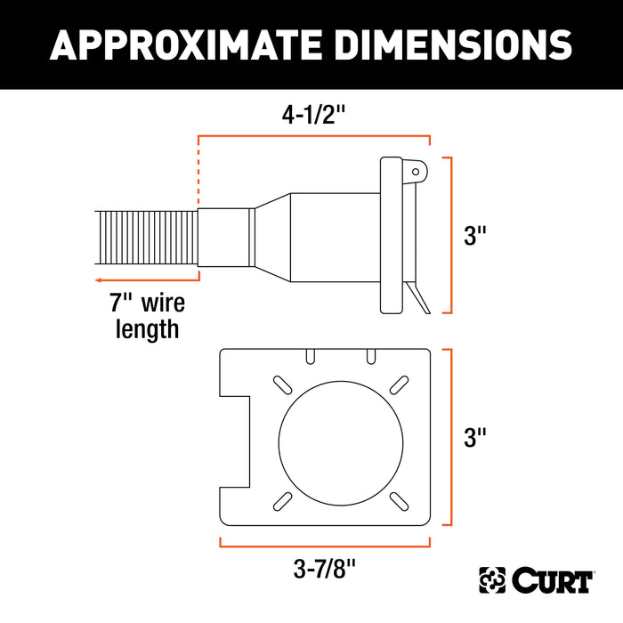 CURT Dual-Output Vehicle-Side 7-Pin, 4-Pin Connectors, Factory Tow Package and USCAR Socket Required Model 55774