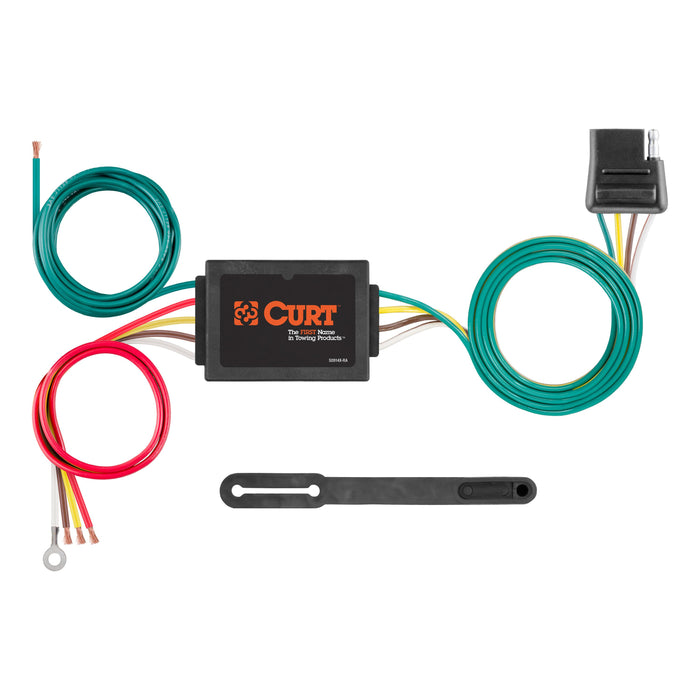 CURT Non-Powered 3-to-2-Wire Splice-in Taillight Converter, 4-Pin Wiring Harness Model 56175
