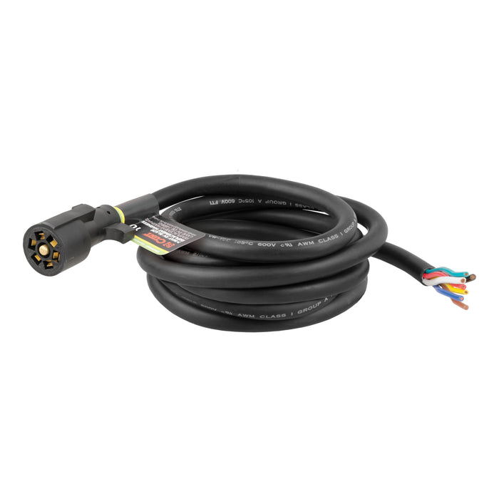 CURT Replacement 7-Pin RV Blade Trailer Wiring Harness Plug, 10-Foot Blunt-Cut Wires Model 56603