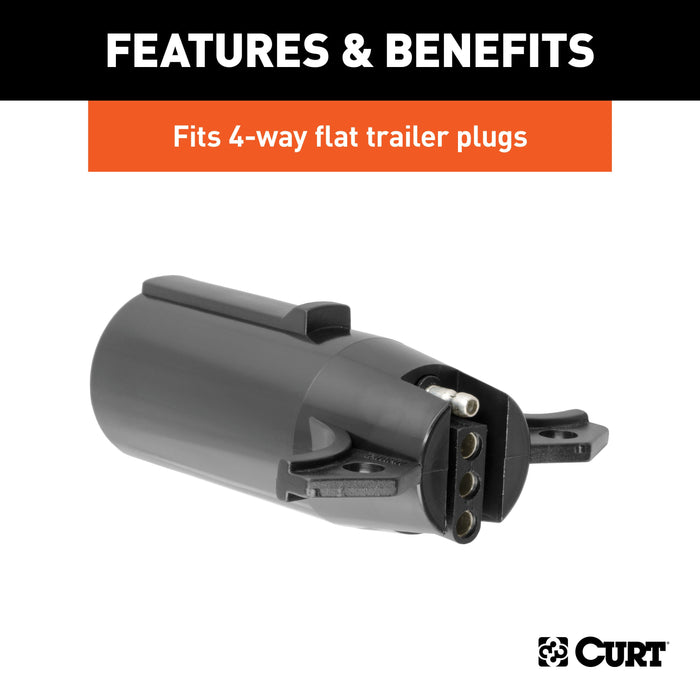CURT 7-Way Round Vehicle-Side to 4-Way Flat Trailer Wiring Adapter Model 57041