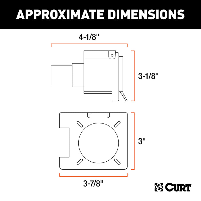 CURT Dual-Output Vehicle-Side 7-Pin, 4-Pin Connectors with Backup Alarm, Factory Tow Package and USCAR Socket Required Model 57101