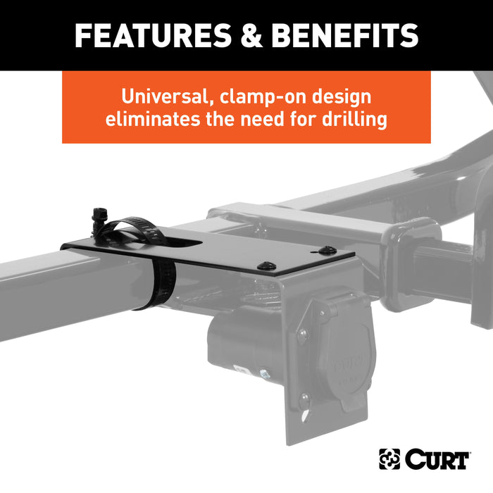 CURT Vehicle-Side Trailer Wiring Harness Clamp-On Bracket Mounts for 7-Way Round or RV Blade, 12-Pack Model 57201