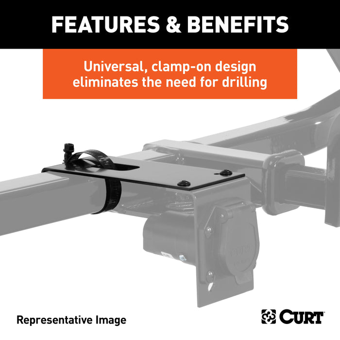 CURT Vehicle-Side Trailer Wiring Harness Clamp-On Bracket Mounts for 4-Way, 5-Way or 6-Way, 12-Pack Model 57203