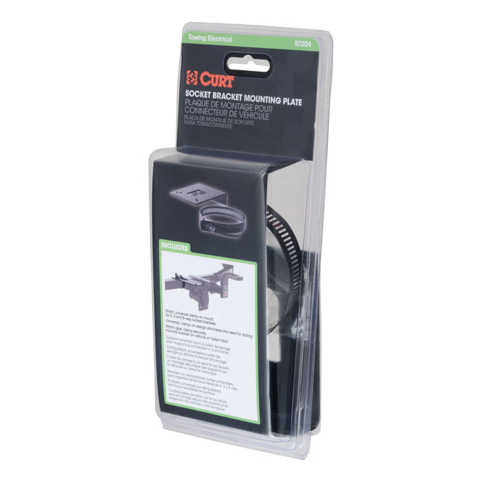 CURT Vehicle-Side Trailer Wiring Harness Clamp-On Bracket Mount for 4-Way, 5-Way or 6-Way Model 57204