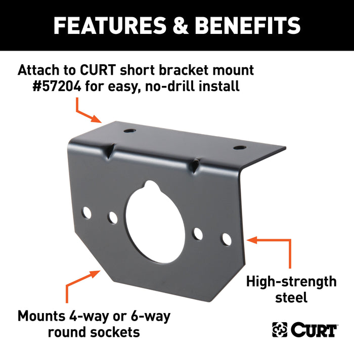 CURT Vehicle-Side Trailer Wiring Harness Mounting Brackets for 4-Way or 6-Way Round, 12-Pack Model 57207