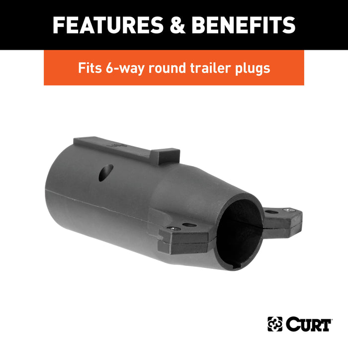 CURT 7-Way RV Blade Vehicle-Side to 6-Way Round Trailer Wiring Adapter ...