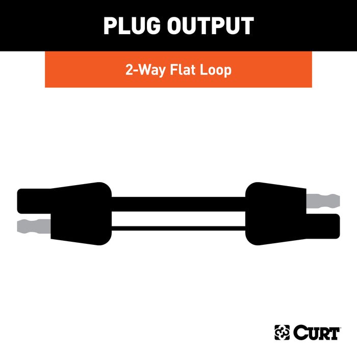CURT 2-Pin Flat Wiring Harness with 12-Inch Wires Model 58020