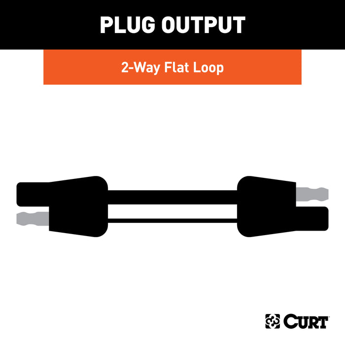 CURT 2-Pin Flat Wiring Harness with 12-Inch Wires Model 58021