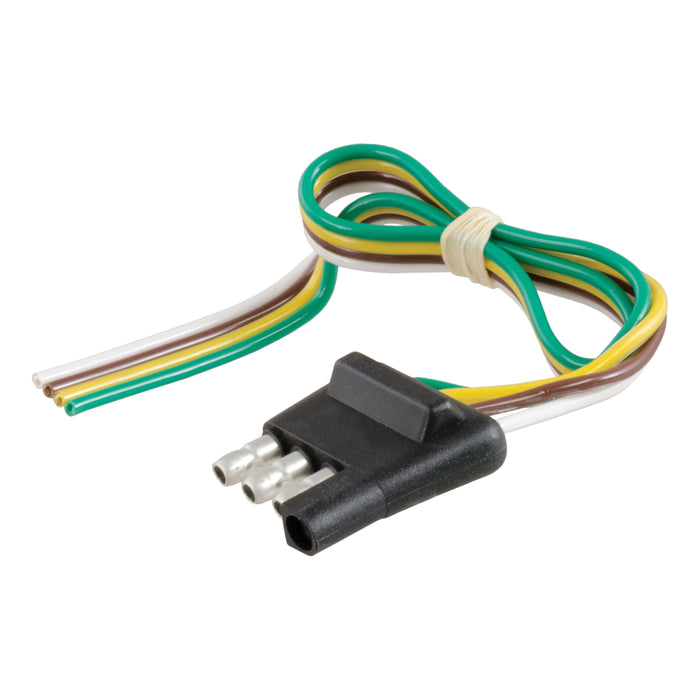 CURT Trailer-Side 4-Pin Flat Wiring Harness with 12-Inch Wires Model 58030