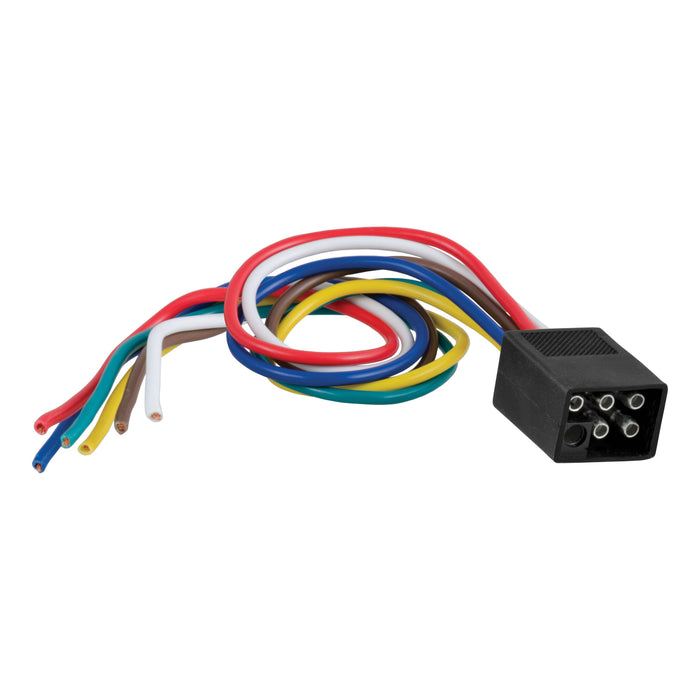 CURT Trailer-Side 6-Pin Square Wiring Harness with 12-Inch Wires Model 58037