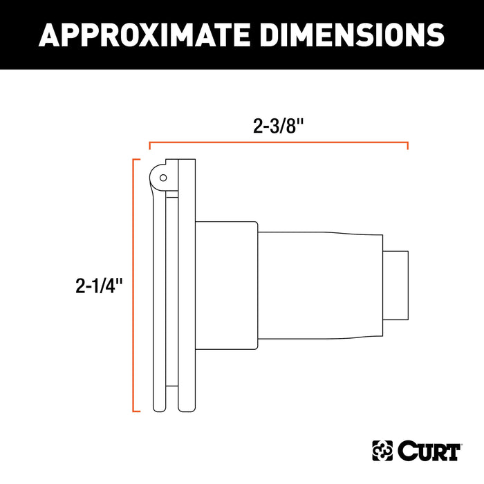 CURT Vehicle-Side 6-Pin Round Trailer Wiring Harness Socket Model 58090