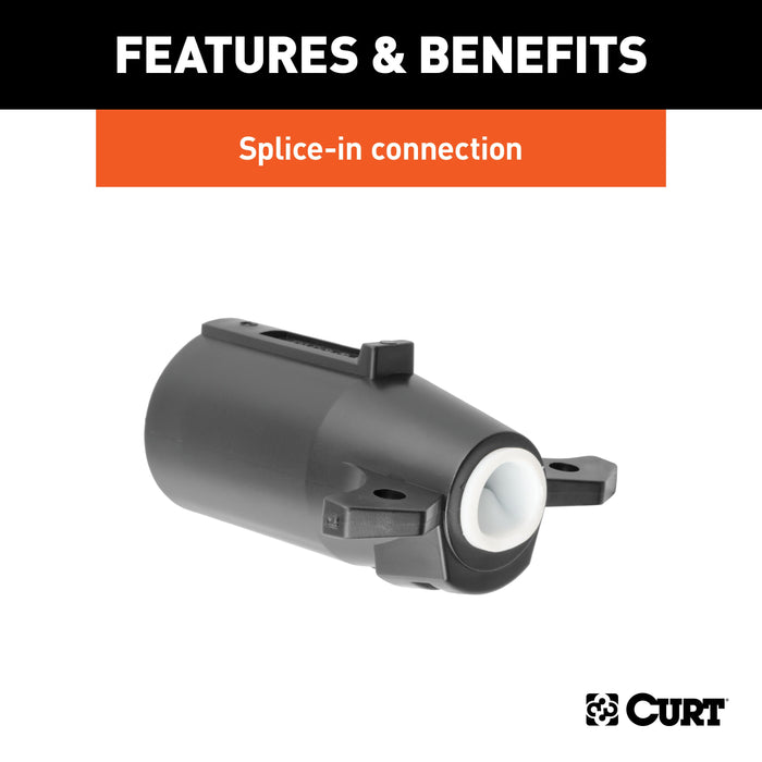 CURT Trailer-Side 7-Pin RV Blade Wiring Harness Connector Model 58141