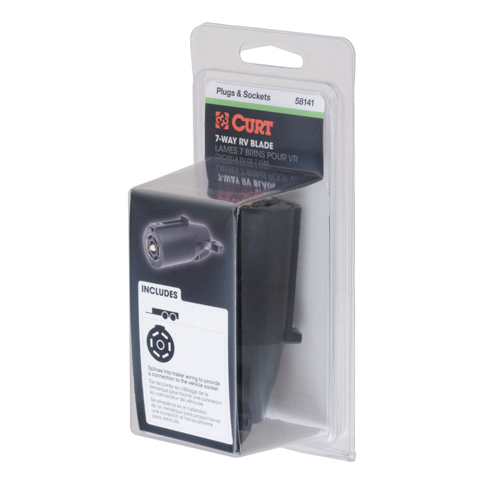 CURT Trailer-Side 7-Pin RV Blade Wiring Harness Connector Model 58141