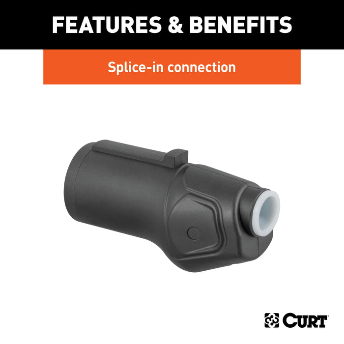 CURT Heavy-Duty Trailer-Side 7-Pin RV Blade Wiring Harness Connector Model 58145