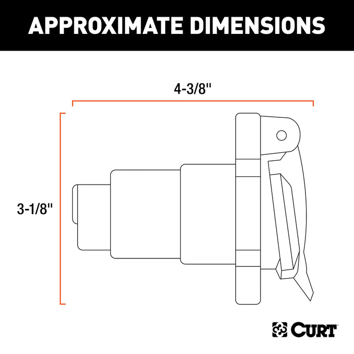 CURT Heavy-Duty Vehicle-Side 7-Pin RV Blade Trailer Wiring Harness Connector Model 58155