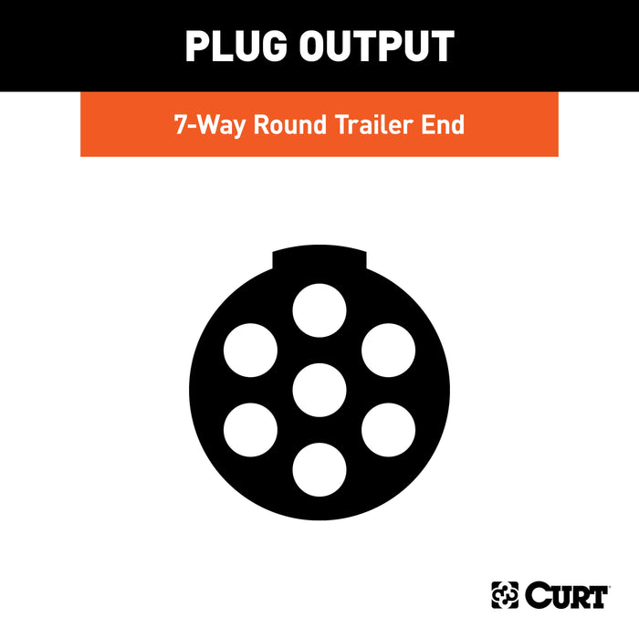 CURT Trailer-Side 7-Pin Round Wiring Harness Socket Model 58160