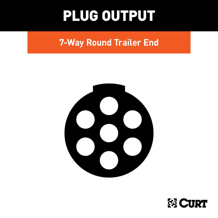 CURT Trailer-Side 7-Pin Round Wiring Harness Socket with Spring Model 58180