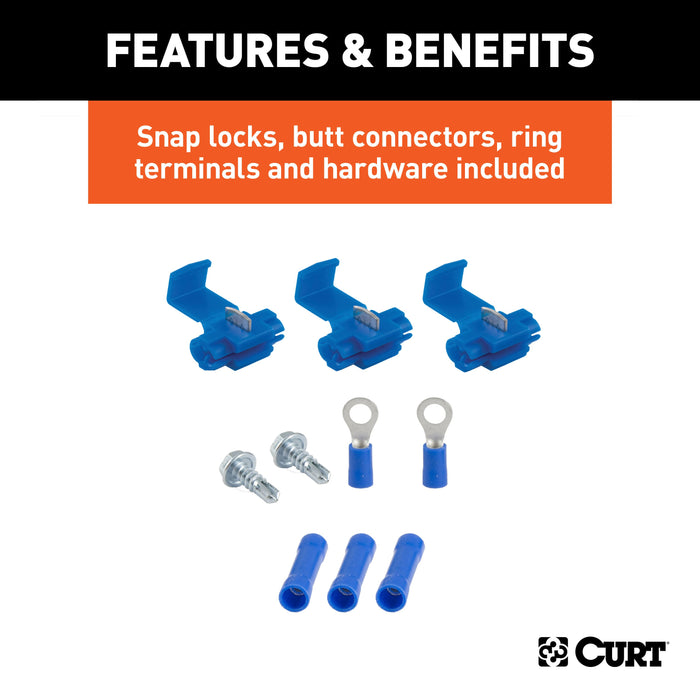 CURT 4-Pin Flat Wiring Harness, 48-Inch Vehicle-Side, 12-Inch Trailer-Side Wires Model 58305