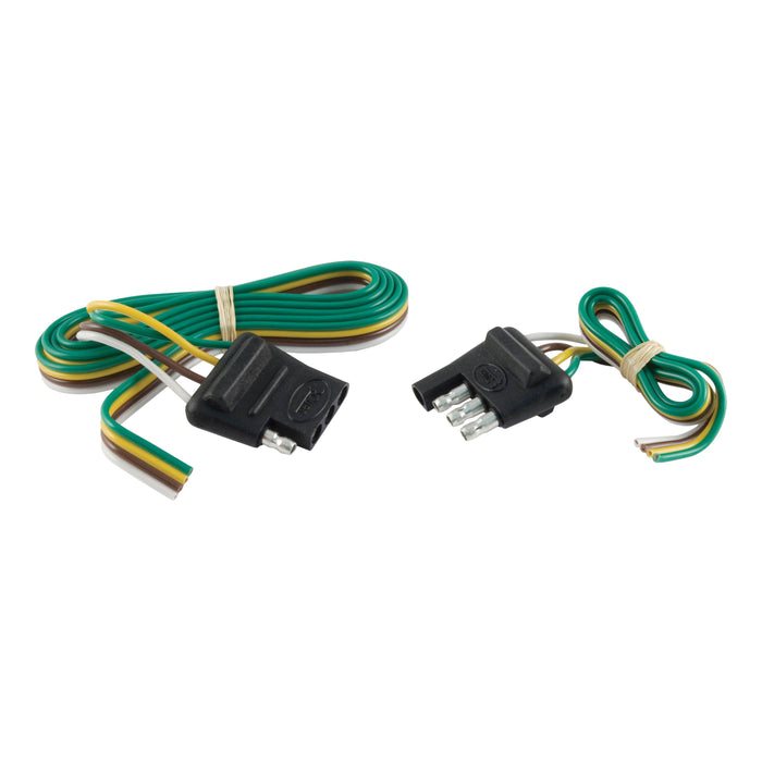 CURT 4-Pin Flat Wiring Harness, 48-Inch Vehicle-Side, 12-Inch Trailer-Side Wires Model 58355