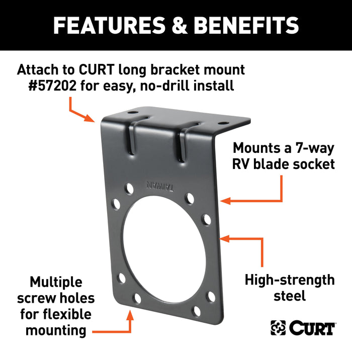 CURT Vehicle-Side Trailer Wiring Harness Mounting Bracket for 7-Way RV Blade Model 58510