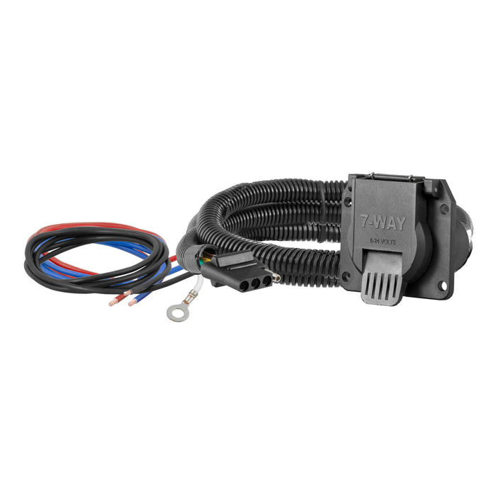 CURT 4-Way Flat Vehicle-Side to 7-Way RV Blade Wiring Adapter, Dinghy Towing Model 58980
