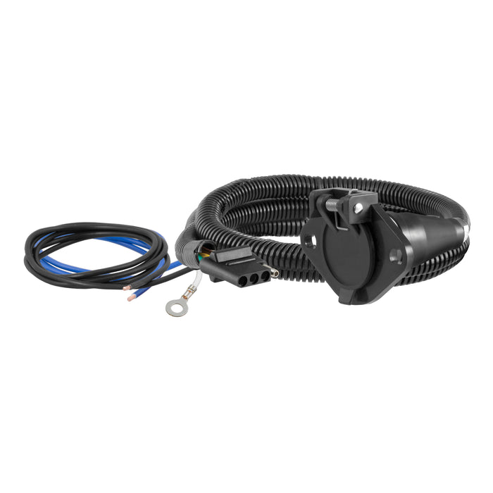 CURT 4-Way Flat Vehicle-Side to 6-Way Round Wiring Adapter, Dinghy Towing Model 58981