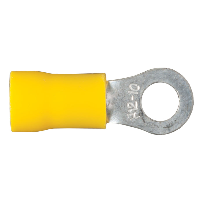 CURT 12-10 Gauge Yellow Vinyl-Insulated Ring Terminal Wire Connectors, #10 Stud, 100-Pack Model 59531