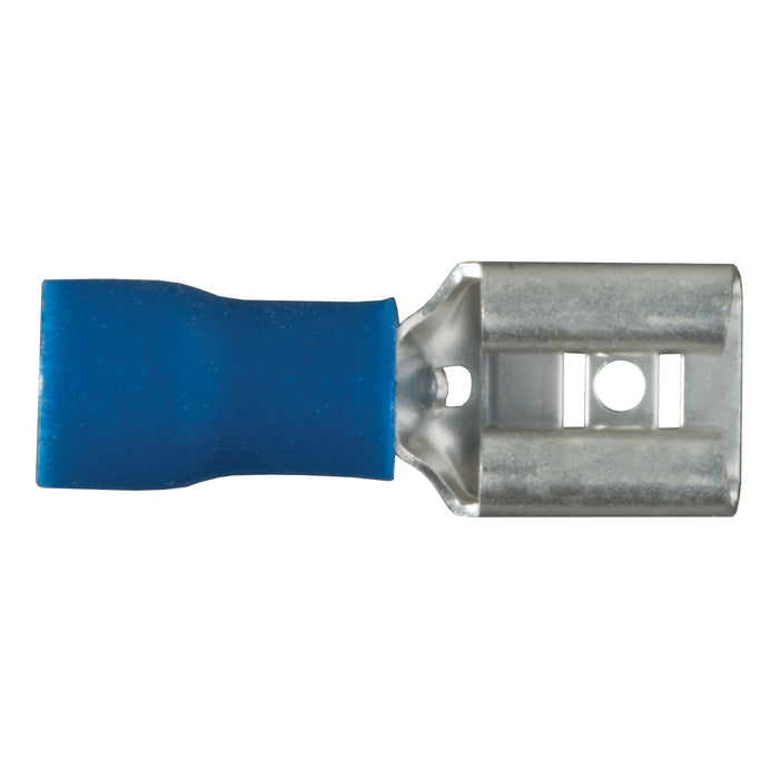 200 Pack 16-14 Gauge Blue Vinyl Fully Insulated .250 Female Quick Disconnects By DNF