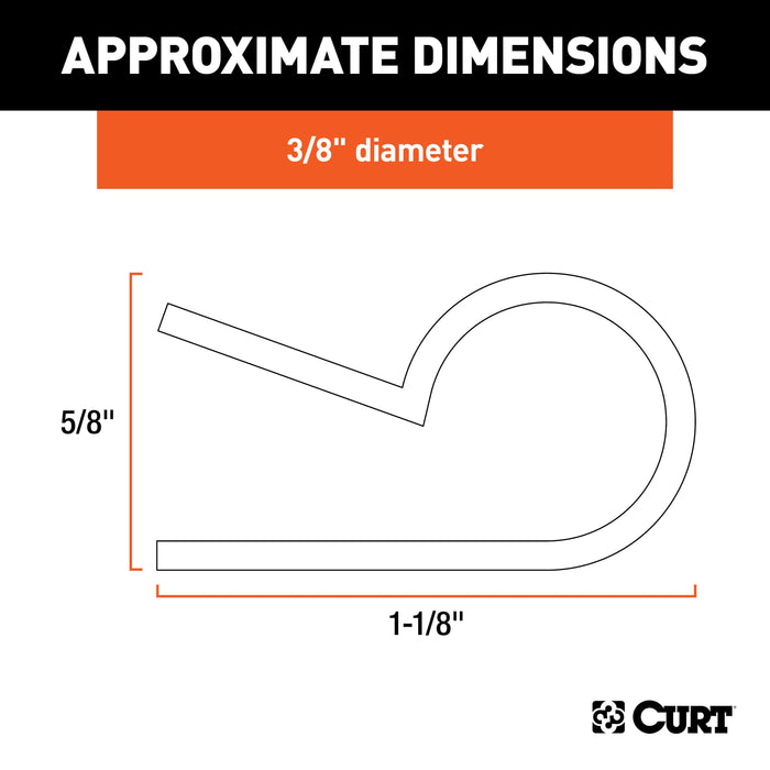 CURT 3/8-Inch Convoluted Slit Loom Wire Protection Tube Clamps, 25-Pack Model 59828