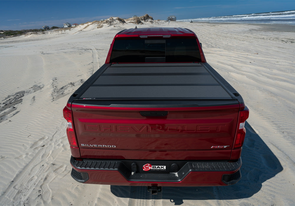 BAK BAKFlip MX4 Hard Folding Truck Bed Cover - Matte Finish - 2005-2015 Toyota Tacoma 5' Bed with Deck Rail System Model 448406