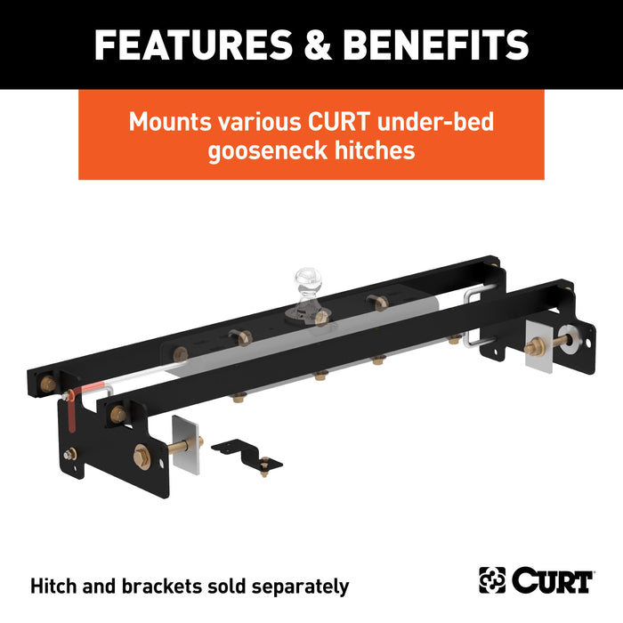 CURT Double Lock Gooseneck Installation Brackets, Fits Select Chevrolet Silverado, GMC Sierra 1500, LD, Limited Model 60632