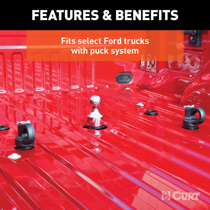 CURT Puck System Gooseneck Hitch, Fits Select Chevy, Ford, GMC, Nissan Trucks, 38,000 lbs. GTW, 2-5/16-Inch Ball, Pucks Required Model 60639