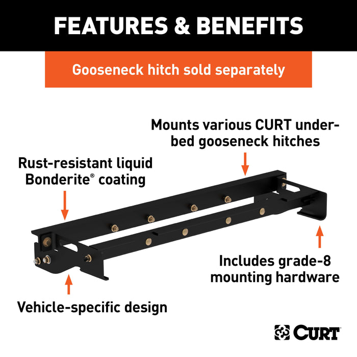 CURT Under-Bed Gooseneck Installation Brackets, Fits Select Ford F-150 Model 60641