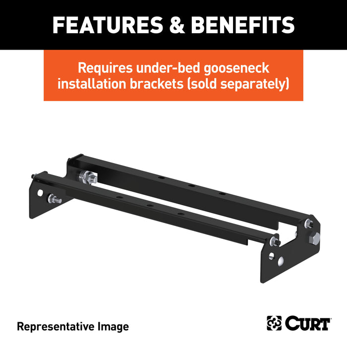 CURT Over-Bed Fixed Ball Gooseneck Hitch, 30,000 lbs, 2-5/16-Inch