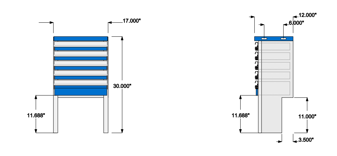 CTech Royal Service Body Drawer Unit 17w x 30h x 12d 63710-000
