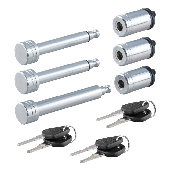 CURT Rambler RV Tow Bar Lock Set, 3-Pack, Keyed-Alike Model 70005