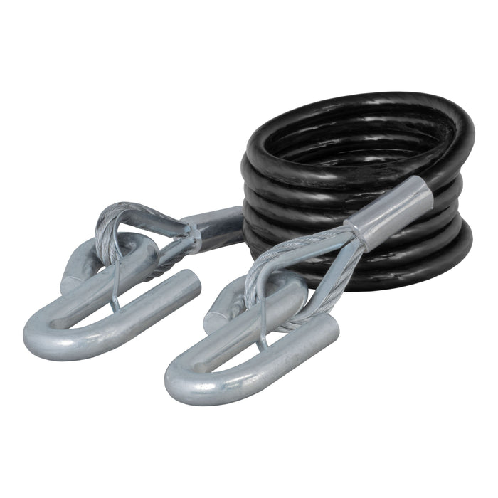 CURT Replacement 84 x 3/8-Inch Diameter Vinyl-Coated Coiled Tow Bar Safety Cable with Snap Hooks, 7,500 Pounds Model 70008