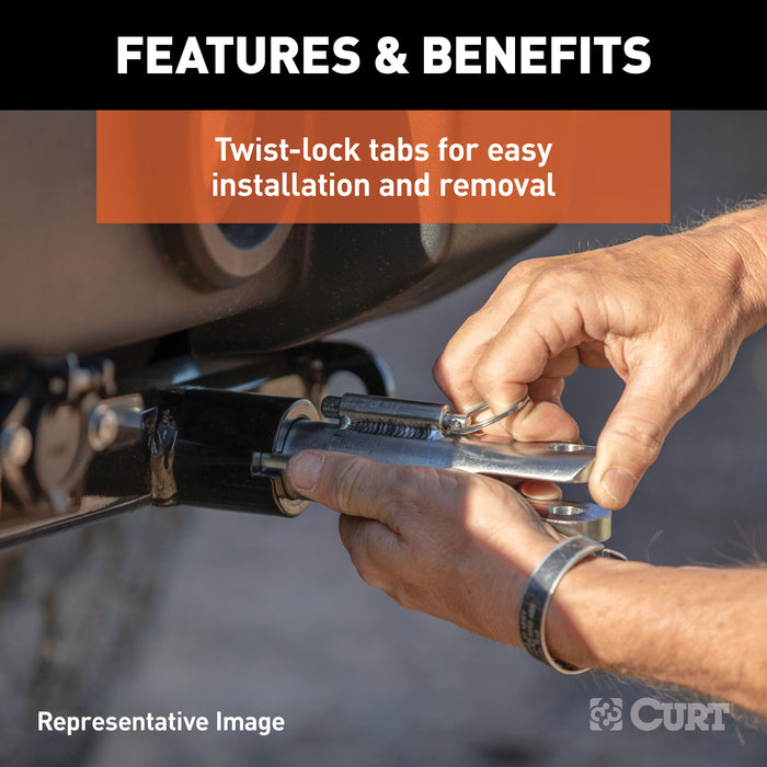 CURT Custom Tow Bar Base Plate Brackets for Dinghy Towing, Fits Select Jeep Cherokee Model 70103