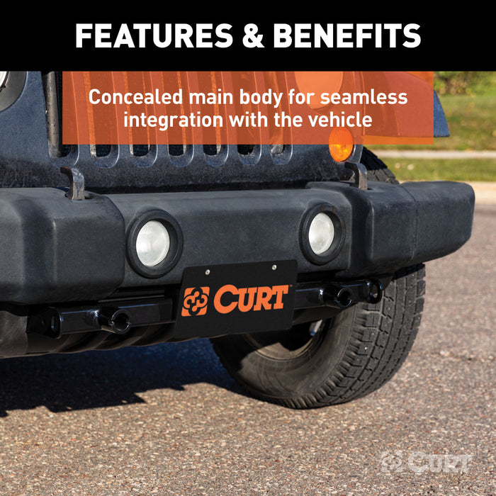 CURT Custom Tow Bar Base Plate Brackets for Dinghy Towing, Fits Select Jeep Wrangler JK Model 70110
